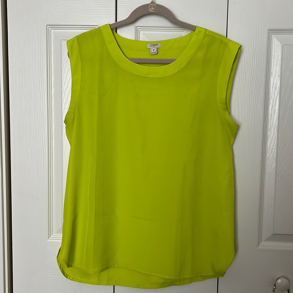 J Crew cap sleeve tank, size medium, kiwi green